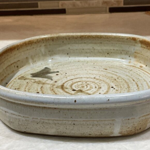 Vintage 90s Handmade Ovenware Decorative Art Pottery, Barbados, Signed - Picture 4 of 11